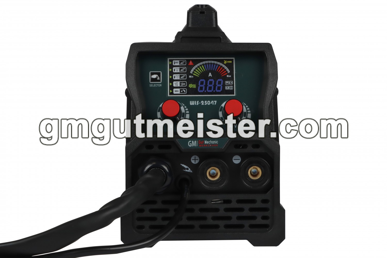 ІНВЕРТОР ЗВАРЮВАЛЬНИЙ MIG/MMA/TIG (НАПІВАВТОМАТ) GUT MECHANIC 4.7KVA 50-250A ЕЛЕКТРОДИ 0.8-1MM WIS25047 - фото 3